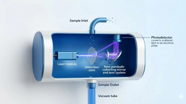 Illustration concept of particle counting used to classify cleanrooms