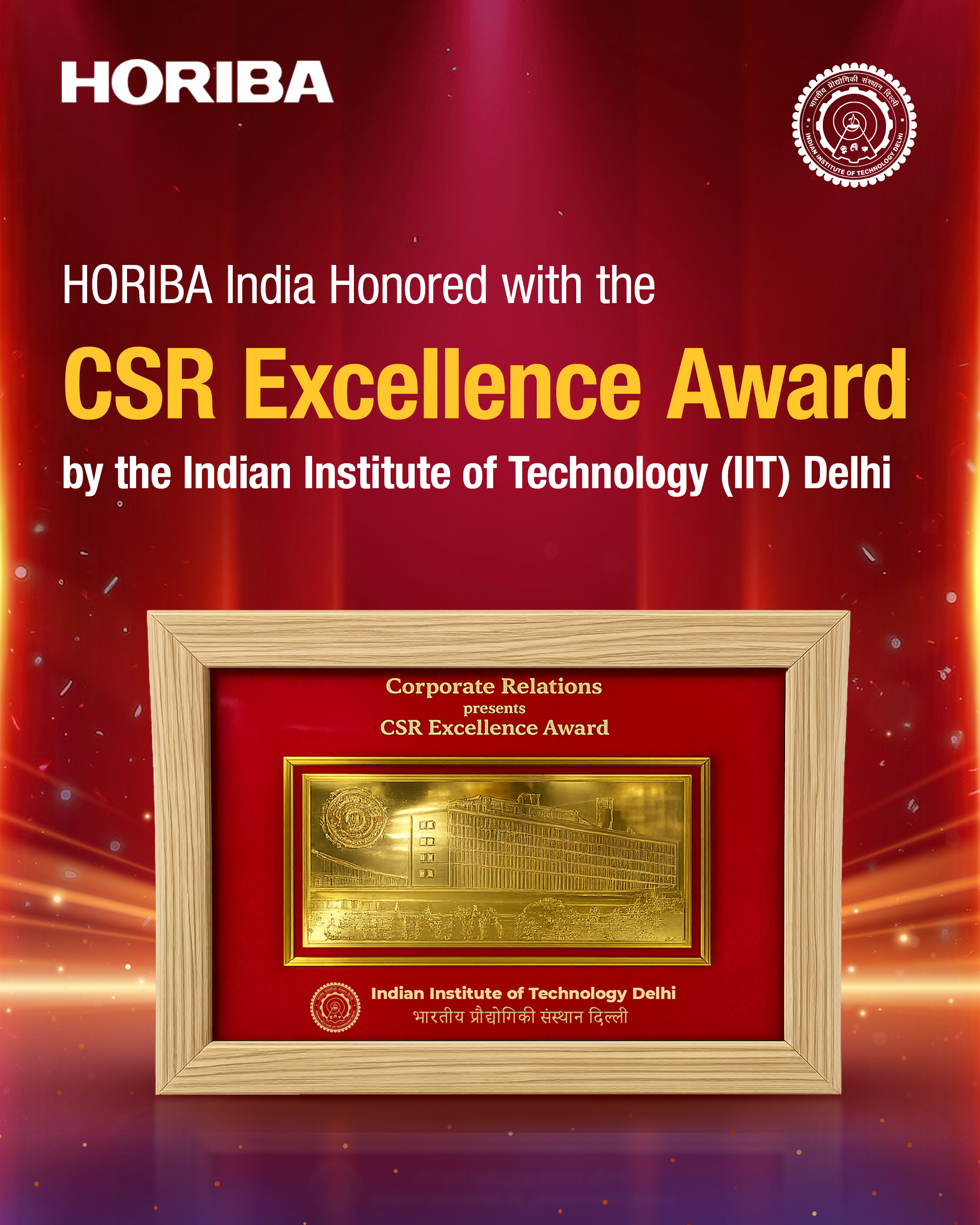 HORIBA India Receives CSR Excellence Award from IIT Delhi