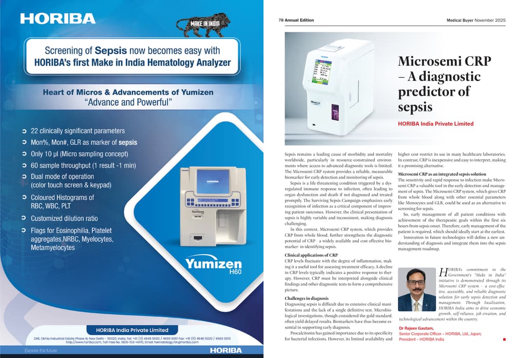 HORIBA India Featured in Medical Buyer Magazine – November 2025 Edition