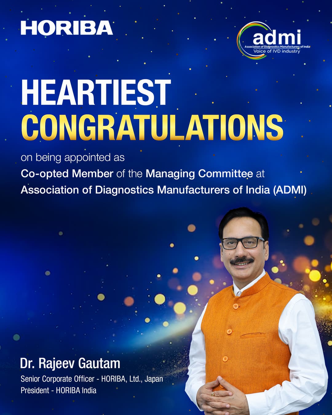 Dr. Rajeev Gautam Inducted as Co‑opted Member of ADMI Managing Committee