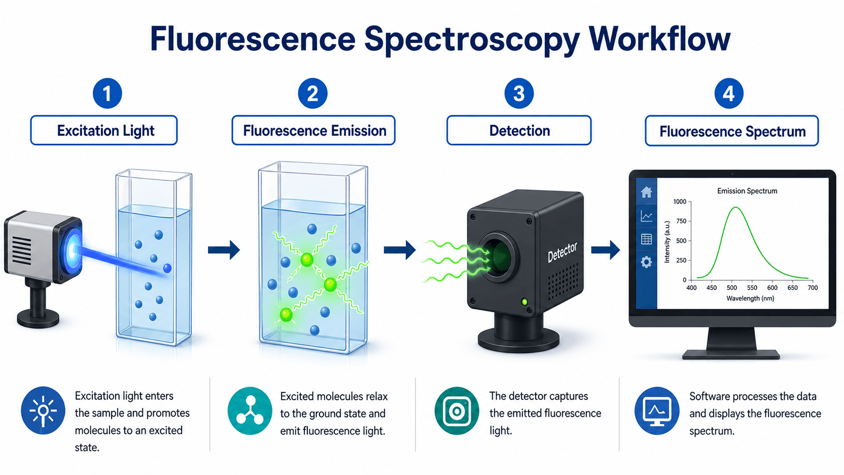 Fluorescence Spectroscopy : Principle, Instrumentation and Applications